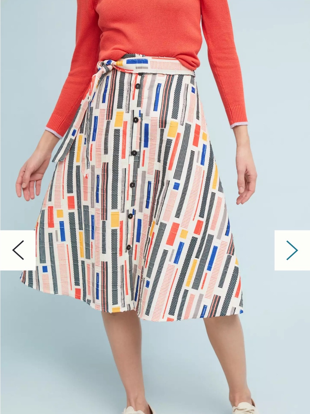 Hutch for Anthropologie geometric print full midi skirt size 8